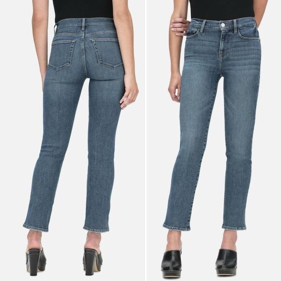 Frame Denim Denim - Frame Denim Le High Straight Cropped Jeans in Bestia Medium Wash Women’s Size 29
